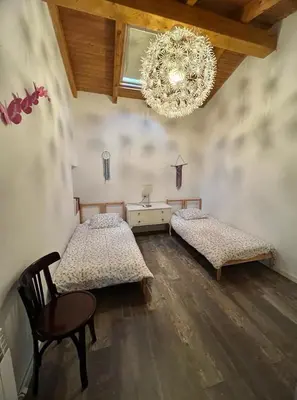 Cama o camas de una habitación en El MIRADOR DEL TORMES