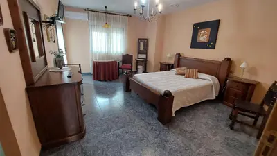 Cama o camas de una habitación en Casa Rural Ambroz