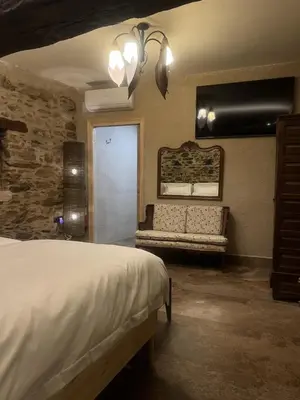 Cama o camas de una habitación en Casa Rural La Real de Guadalupe