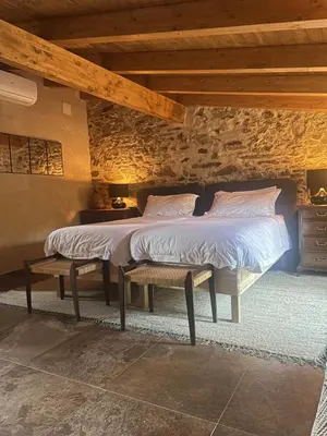 Cama o camas de una habitación en Casa Rural La Real de Guadalupe
