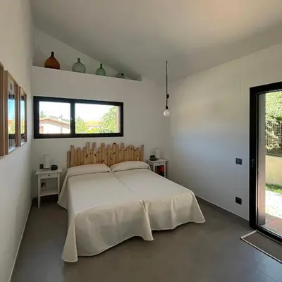 Cama o camas de una habitación en Los Castaños