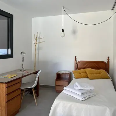Cama o camas de una habitación en Los Castaños