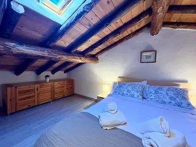 Cama o camas de una habitación en Casa rural Fuente Santa