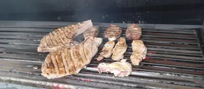 Barbacoa disponible para clientes en el hostal o pensión