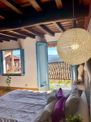 Cama o camas de una habitación en Casa Rural Cabo la Aldea