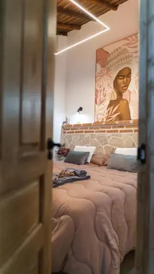 Cama o camas de una habitación en La Casita del Tejar