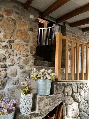 Plano de Antiguo Molino con piscina y chimenea en el valle del Tietar