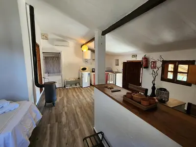 Cama o camas de una habitación en Casa de la luz-Finca la sierra Alojamiento de 4 estrellas completo en el corazón del Geoparque de 6 a 12 personas