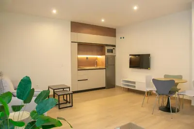 Una cocina o zona de cocina en Apartamentos ÍCARO