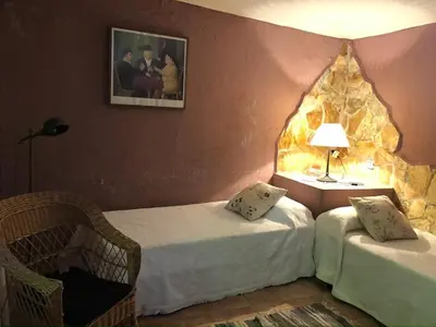 Cama o camas de una habitación en Doña Jara-Rural House-BuenasBodas-Toledo