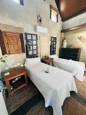 Cama o camas de una habitación en Finca La Ermita de Salinas-Rural House-Talavera-TO