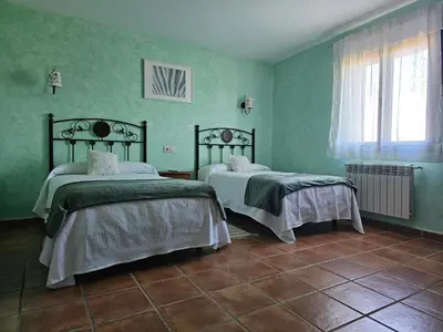 Cama o camas de una habitación en Los Olivos de Miróbriga