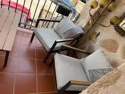Zona de estar de Navaluenga Chalet con encanto y barbacoa