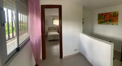 Cama o camas de una habitación en Casa familiar La Cabra