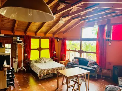 Zona de estar de Relajante Cabaña Luminosa en la Naturaleza