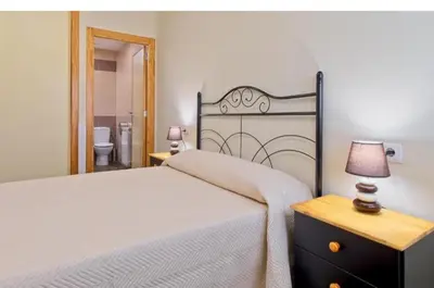 Cama o camas de una habitación en Apartamentos turísticos Sardon