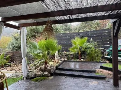 Jardín al aire libre en Luxury villa with pool, barbecue, stove, 3 bedrooms