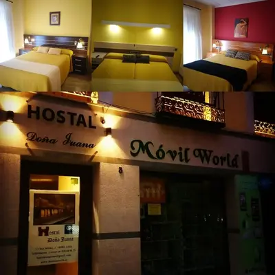 Cama o camas de una habitación en Hostal Doña Juana