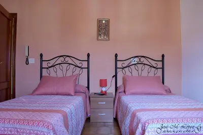 Cama o camas de una habitación en Hostal Restaurante El Final