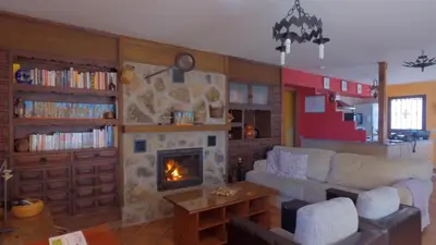 Zona de estar de La Guarida del Oso