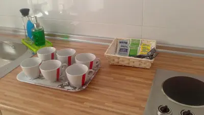 Utensilios para hacer té y café en Apartamentos Turísticos La Garza
