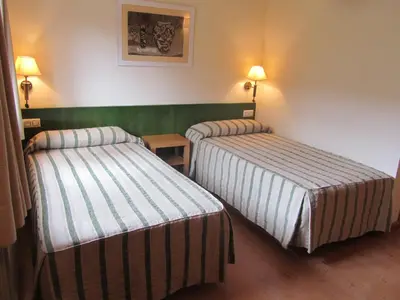 Cama o camas de una habitación en Hotel Galayos