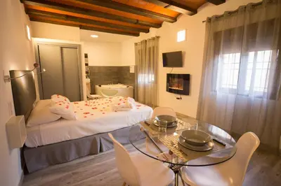 Cama o camas de una habitación en Estudios Rurales La Casa de Luis