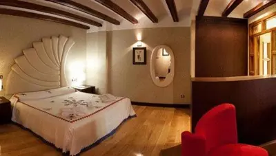 Cama o camas de una habitación en Hotel Termal Abadia de Los Templarios