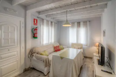 Una televisión o centro de entretenimiento en Casas Rurales Prunus Avium