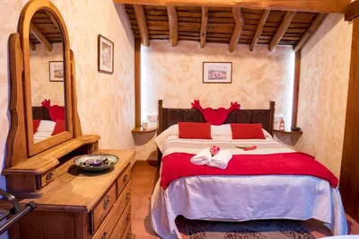 Cama o camas de una habitación en Casa Rural El Berrueco