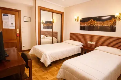 Cama o camas de una habitación en Hotel Castellano I