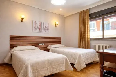 Cama o camas de una habitación en Hotel Castellano I