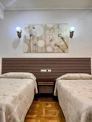 Cama o camas de una habitación en Hotel Castellano I