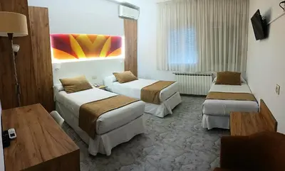 Cama o camas de una habitación en Hostal Real