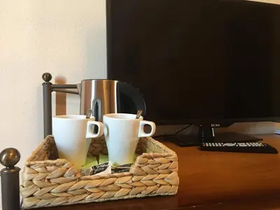 Una televisión o centro de entretenimiento en Hotel Alonso de Monroy