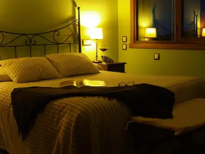Cama o camas de una habitación en Hostal El Cerro - Only Adults