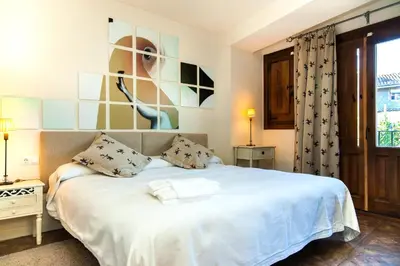 Cama o camas de una habitación en Abadía San Martín