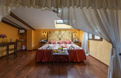 Cama o camas de una habitación en Hotel Rural Los Angeles en Las Hurdes