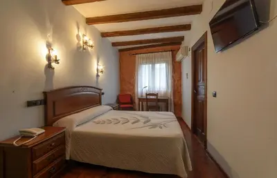 Cama o camas de una habitación en Hotel Rural Los Angeles en Las Hurdes