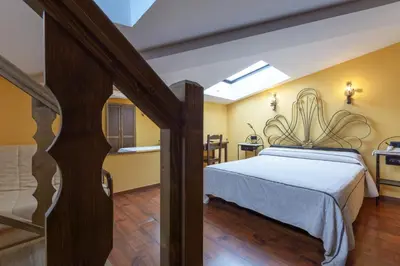 Cama o camas de una habitación en Hotel Rural Los Angeles en Las Hurdes