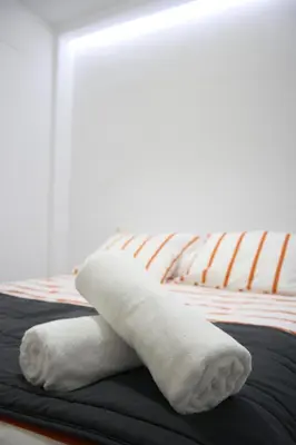 Cama o camas de una habitación en Smart Tech Plaza Flat