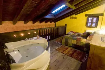 Cama o camas de una habitación en Casas Herrenales de Ulaca