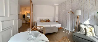 Cama o camas de una habitación en Apartamentos Succo