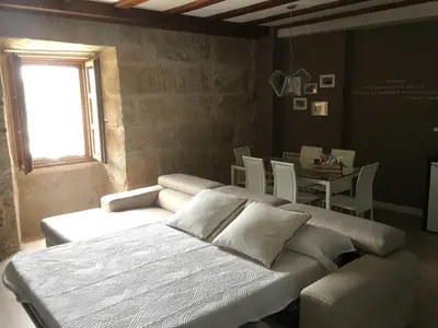 Cama o camas de una habitación en Apartamento Ribera Del Puente