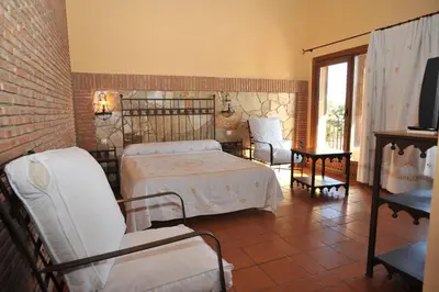 Cama o camas de una habitación en Hotel Rural Hosteria Fontivieja TR-CC-195