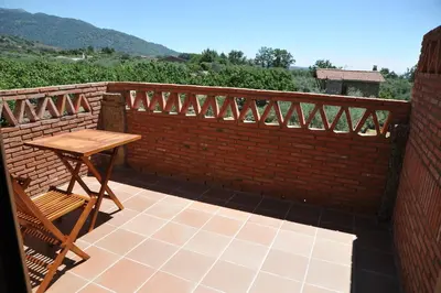 Vista general de una montaña o vista desde the country house