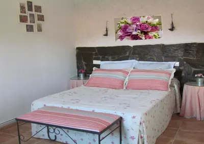 Cama o camas de una habitación en Apartamentos Rurales Azabal, LAS HURDES, ATR-CC-00260