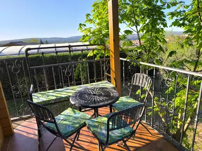 Un balcón o terraza de Cabañas Miraduero
