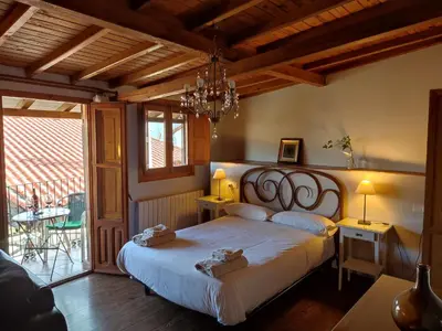 Cama o camas de una habitación en Alojamientos La Herrera
