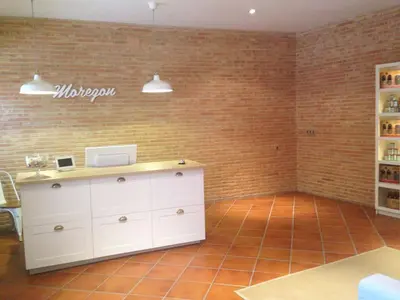 Una cocina o zona de cocina en Hotel Moregón